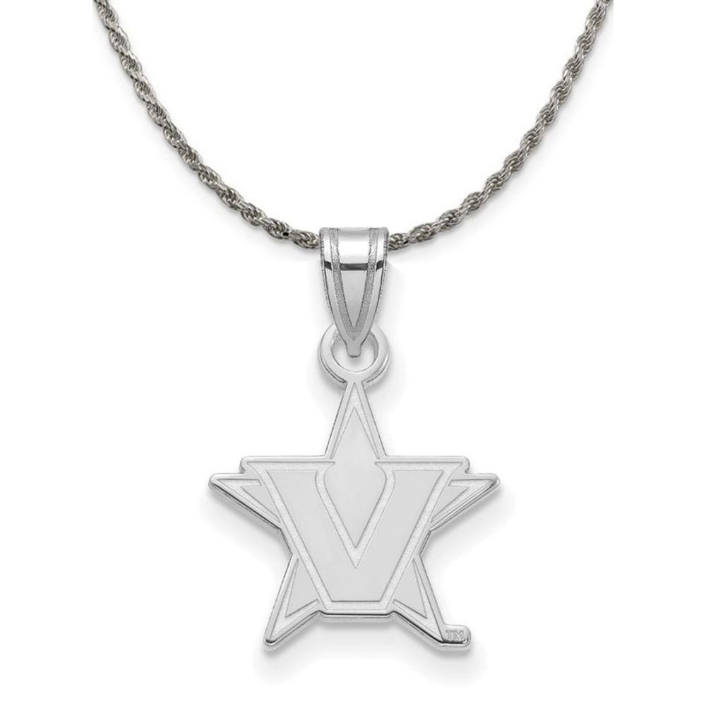 Sterling Silver Vanderbilt U. Large Initial V Necklace - 22 Inch
